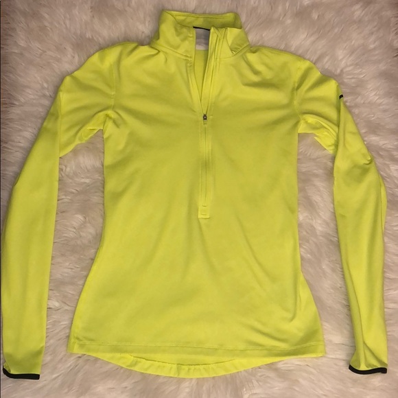 neon yellow nike half zip